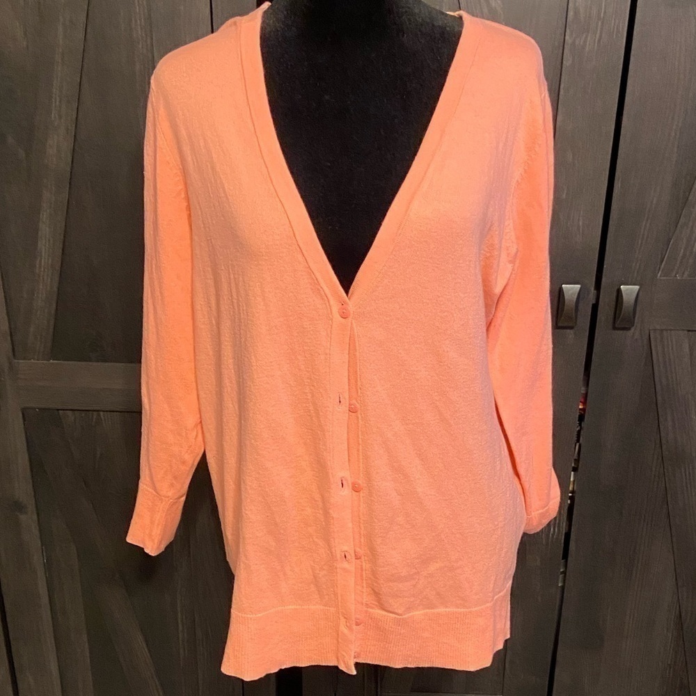 Merona Orange V-Neck Button Up Cardigan Size XL